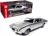 1968 Oldsmobile Cutlass Hurst 1/18 Diecast Model Car Peruvian Silver Black