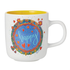 Happy Inspirational Coffee Mug Stoneware 414 ml Izzy and Oliver 10 cm High
