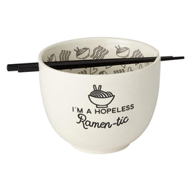 6002424 Our Name is Mud Hopeless Ramen-Tic Soup Bowl and Chopsticks Set
