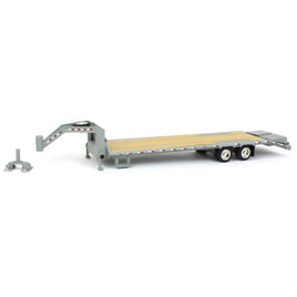 1:64 GreenLight HITCH & TOW Primer Gray GOOSENECK 5th Wheel FLATBED TRAILER NEW!