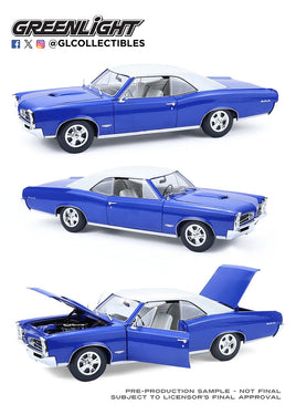HIGHWAY 61 18047 1:18 1966 PONTIAC GTO (BARRIER BLUE W/ WHITE TOP)