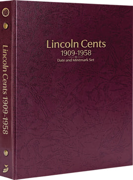 Prestige™ Coin Album - Lincoln Cents: 1909-1958 Date & Mintmark Set (Burgundy)