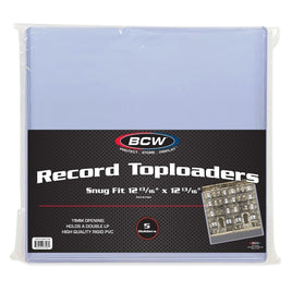 BCW 5-Count Clear 12-inch Toploader Record Album 11mm SNUG FIT