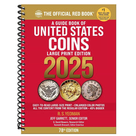 New 2025 Official Red Book Guide US Coin Price List Guide Large Print Whitman