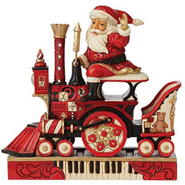 Jim Shore FAO Schwarz Santa Riding FAO Schwarz Red Toy Train Figurine 6009118