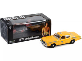 1978 DODGE MONACO TAXI YELLOW "ROCKY III" 1/24 DIECAST MODEL GREENLIGHT 84161