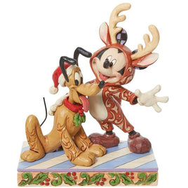 Disney Traditions Festive Friends Mickey Reindeer With Pluto