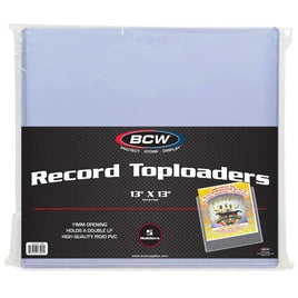 BCW 5-Count Clear 12-inch Toploader Record Album 11mm Sleeve Holder