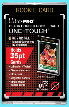 Ultra Pro ONE TOUCH MAGNETIC 35PT BLACK BORDER ROOKIE GOLD Card Holder