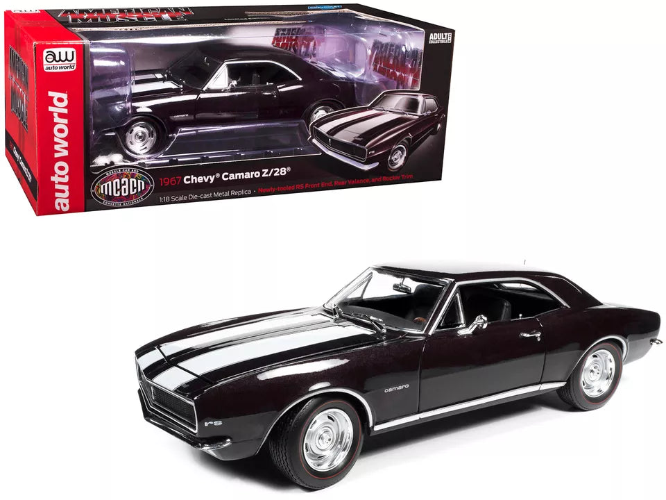 AUTOWORLD AMM1297 1:18 1967 CHEVROLET CAMARO RS Z/28 (MCACN) ROYAL